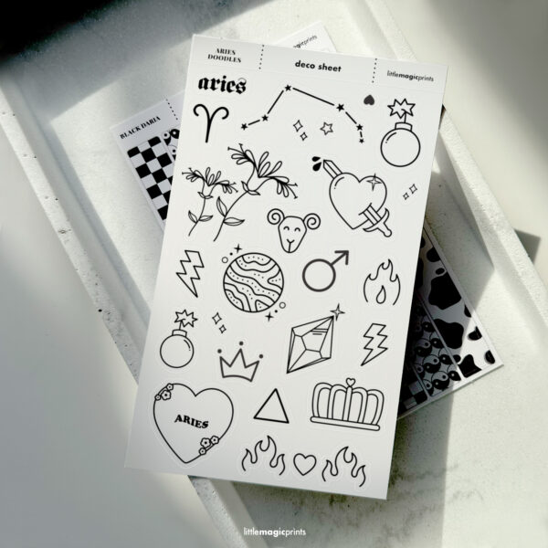 90's Doodles” Aesthetic Circle Sticker Sheet – Little Magic Prints